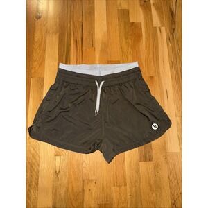 Vuori Womens Shorts Lined‎ Running Gym Drawstring Size Large Green Pocket